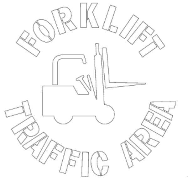 Electromark Floor Stencil, Forklift Traffic Area, Poly Y605018