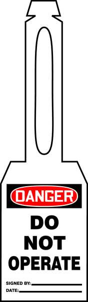 Accuform Danger Tag, 5-1/4 x 3-1/4 In, Plstc, PK25 TAL350