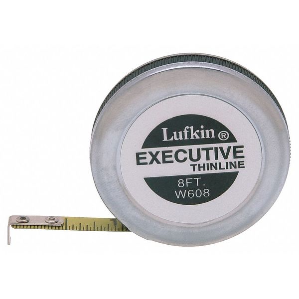 Crescent Lufkin 1/4" x 8' Executive® Thinline Yellow Clad Pocket Tape Measure W608