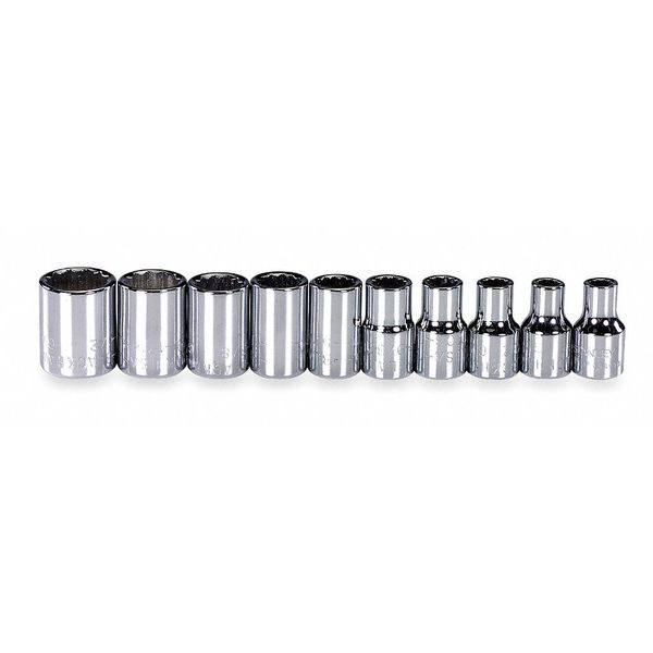 Blackhawk By Proto 1/4" Drive Socket Set, 10 pcs 110-A