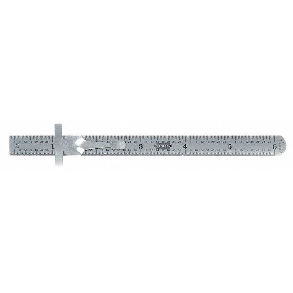 General Tools Flexible Steel Rule, 6 In, SAE/Decimal 300/1