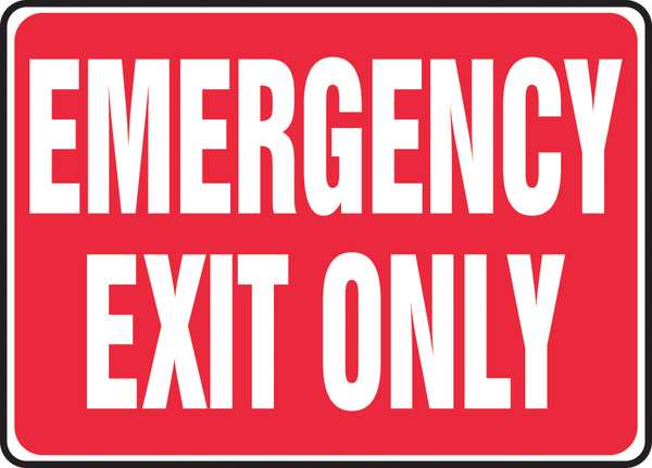Accuform Emergency Exit Sign, English, 14" W, 10" H, Vinyl, Red MEXT441VS