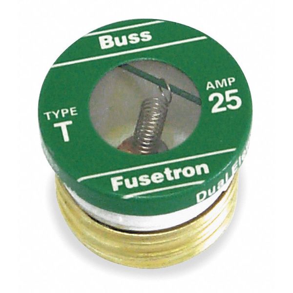 Eaton Bussmann Plug Fuse, T Series, Time-Delay, 3A, 125V AC, Indicating, 10kA at 125V AC, 4 PK T-3