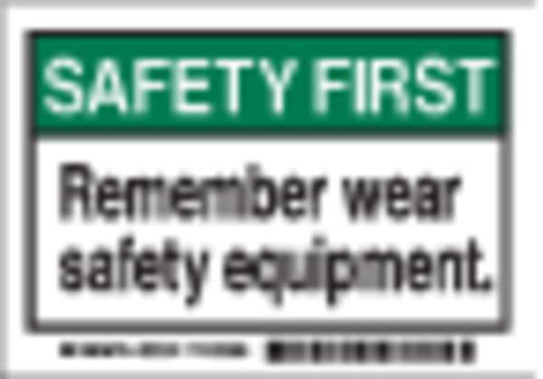 Brady Safety Label, 3-1/2 In. H, 5 In. W, PK5 86302