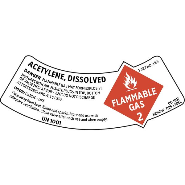 Electromark Chemical Label, 2 1/4 in Height, 6 in Width D164N