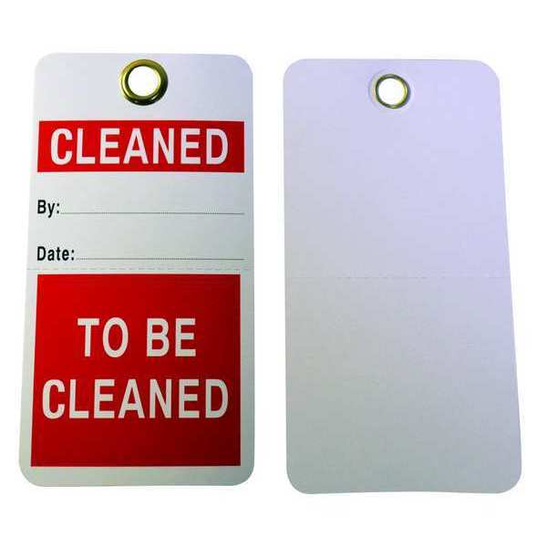 Zoro Select Cleaned Tag, 5-3/4 x 3 In, R/Wht, PK25 3XDR3