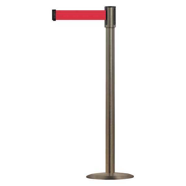 Tensabarrier Barrier Post with Belt, 7-1/2 ft. L, Red 890U-3S-3S-3S-STD-NO-R5X-C