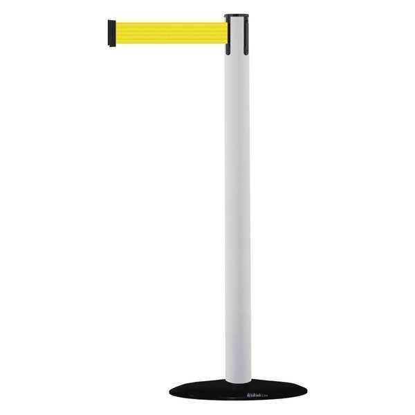 Tensabarrier Barrier Post w/ Belt, 7-1/2 ft. L, Yellow 875-32-STD-NO-Y5X-C