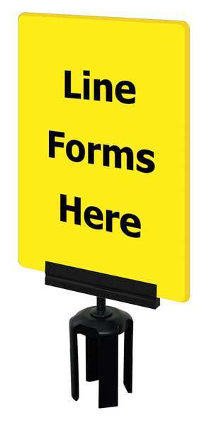 Tensabarrier Acrylic Sign, Yellow, Line Forms Here S17-P-35-7X11-V-HDSB-1701-33