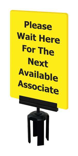 Tensabarrier Acrylic Sign, Yellow S15-P-35-7X11-V-HDSB-1701-33