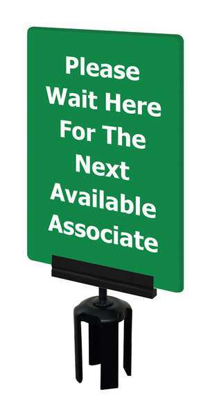 Tensabarrier Acrylic Sign, Green S15-P-28-7X11-V-HDSB-1701-33