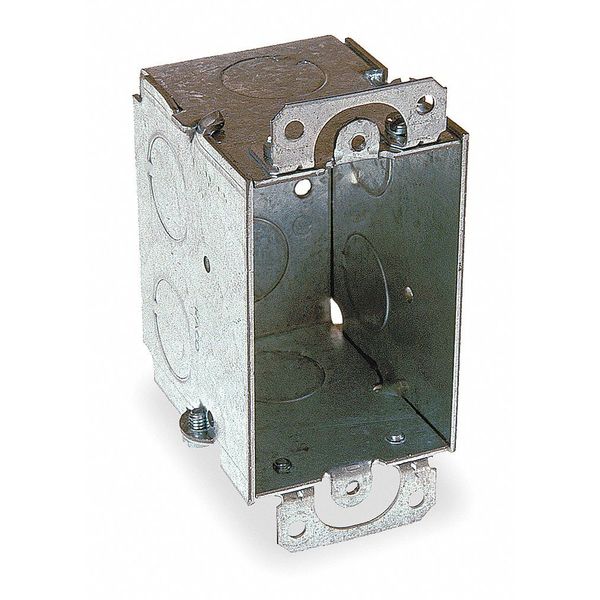 Raco Electrical Box, 12.5 cu in, Switch Box, 1 Gang, Steel, Rectangular 500