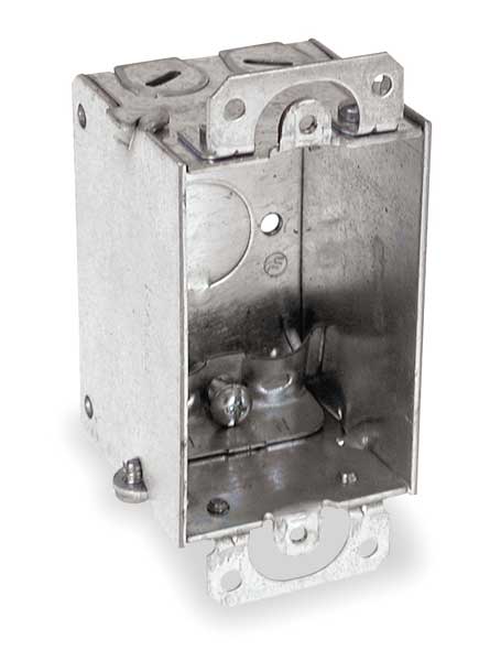 Raco Electrical Box, 10.3 cu in, Switch Box, 1 Gang, Galvanized Zinc, Rectangular 445
