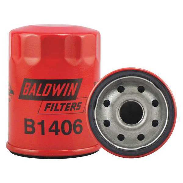 Baldwin Filters Oil Fltr, Spin-On, 3-1/2"x2-11/16"x3-1/2" B1406