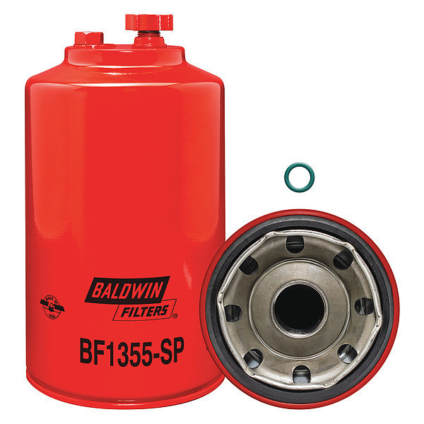 Baldwin Filters Fuel/Water Separator, 8-7/8x4-11/16 In BF1355-SP
