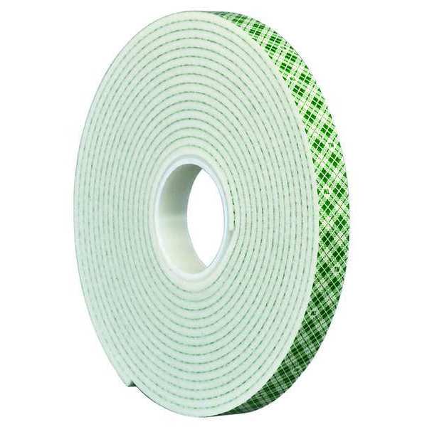 3M 3M 4008 Double Coated Foam Tape 1" x 5yd, White, 1/8" thick 4008