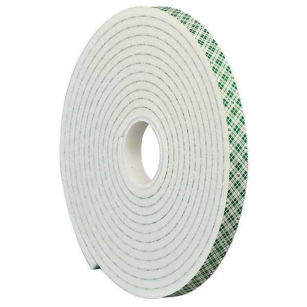 3M 3M 4004 Double Coated Foam Tape 1" x 5yd, White, 1/4" thick 4004