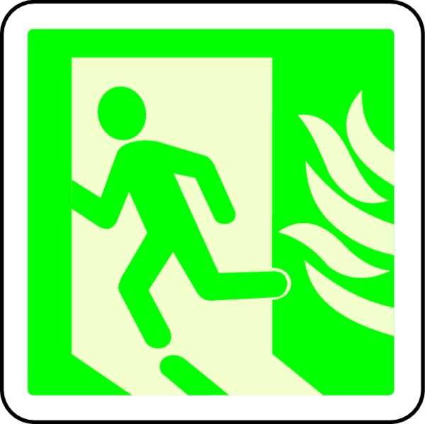 Electromark Fire Exit Sign, 8 in Height, 8 in Width, No Text S235G