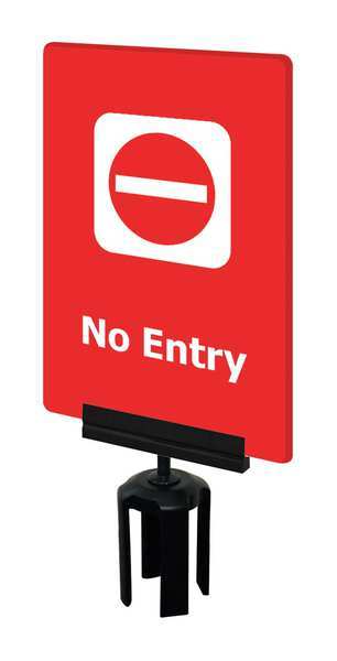 Tensabarrier Acrylic Sign, Red, No Entry S14-P-21-7X11-V-HDSB-1701-33