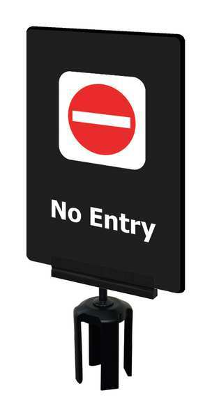 Tensabarrier Acrylic Sign, Black, No Entry S14-P-33-7X11-V-HDSB-1701-33
