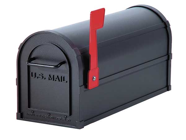 Salsbury Industries Heavy Duty Mailbox, Black, Powder Coated, Pedestal 4850BLK