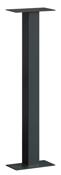 Salsbury Industries Standard Post, Black, Powder Coated, Bolt, Bolt 4865BLK