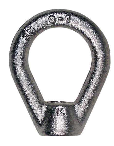 Ken Forging Oval Eye Nut, 3/8"-16 Thread Size, 5/8 in Thread Lg, 316 Stainless Steel, Plain EN-3-316SS