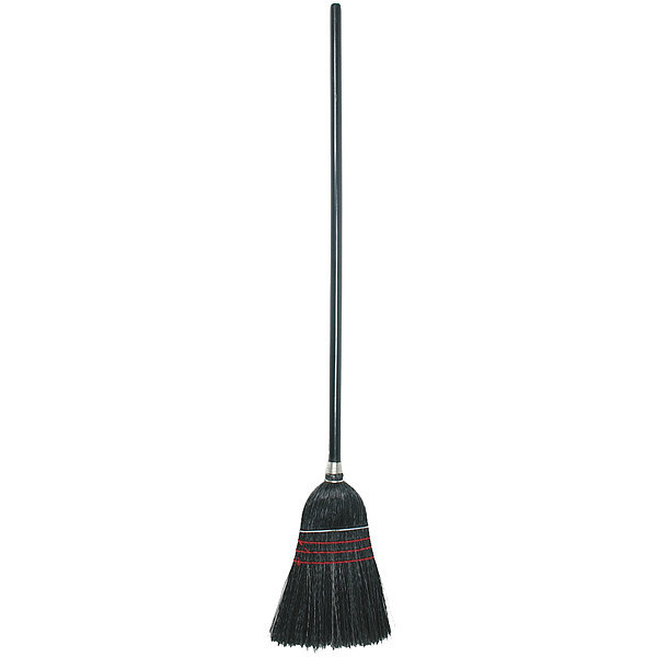 Tough Guy 10 in Sweep Face Broom, Soft/Stiff Combination, Synthetic, Black 3ZJE1