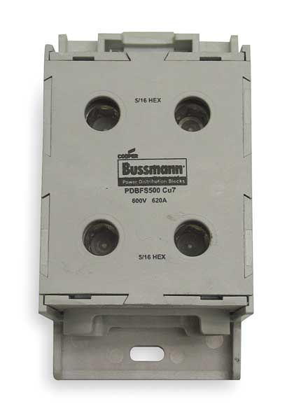 Eaton Bussmann Pwr Dist Block, 620A, 1P, 2P Primary, 600VAC PDBFS500