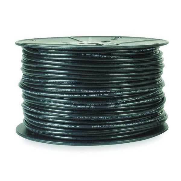 Carol Coaxial Cable, RG-59/U, 20 AWG, Black, PVC C5780.41.01