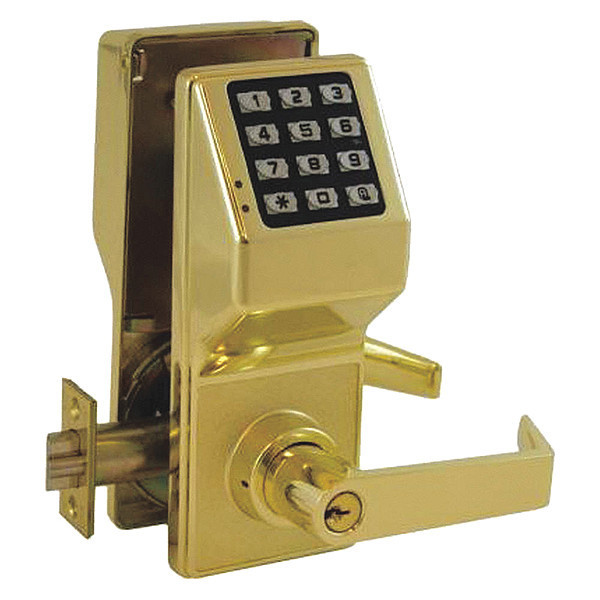 Trilogy Electronic Lock, Bright Brass, 12 Button DL2700 US3