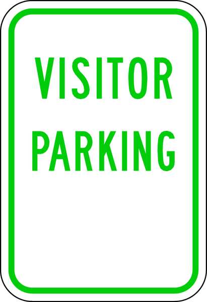 Lyle Visitor Parking Sign, 12" W, 18" H, English, Aluminum, White RP-074-12HA