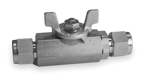 Ham-Let 1/2" Compr Stainless Steel Ball Valve Inline H-700-SS-L-1/2-BH