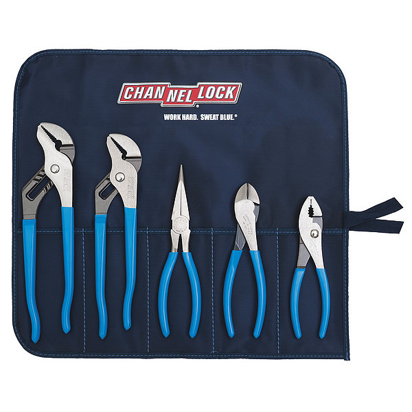 Channellock 5 Piece Gift Sets Plastic Grip Plier Set Dipped Handle TOOL ROLL 3