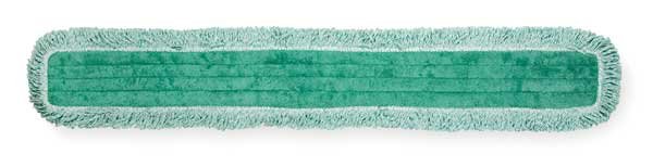 Rubbermaid Commercial 48 in L Dust Mop, Hook-and-Loop Connection, Fringe End, Green, Microfiber FGQ44900GR00