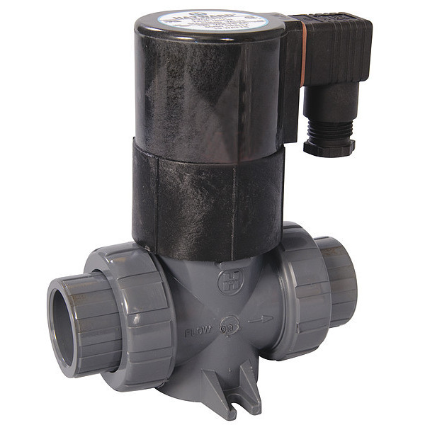 Hayward Flow Control 120V AC PVC Solenoid Valve, Normally Closed, 1 in Pipe Size SV10100STV
