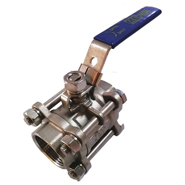 Zoro Select 2-1/2" FNPT Stainless Steel Ball Valve Inline G-S3P1K-250