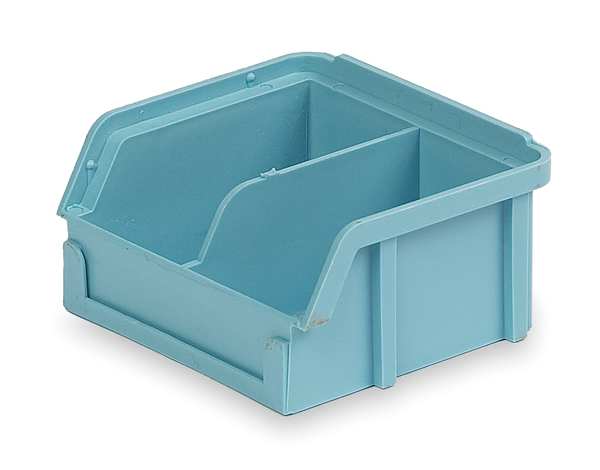 Lewisbins 10 lb Hang & Stack Storage Bin, Plastic, 4 in W, 2 in H, 3 1/2 in L, Light Blue PB10-X Lt Blue