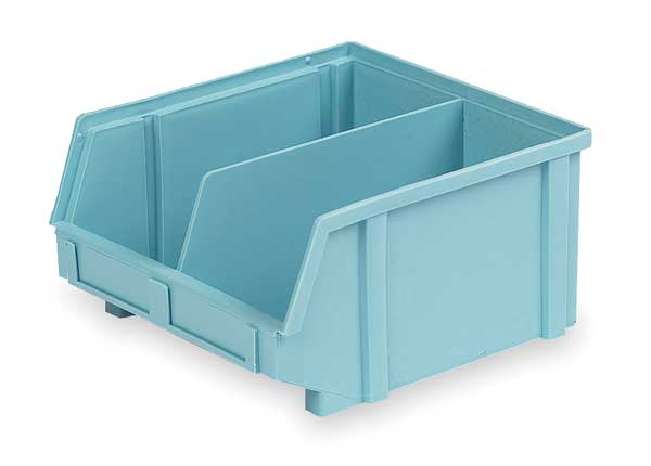 Lewisbins 40 lb Hang & Stack Storage Bin, Plastic, 8 3/4 in W, 5 in H, Light Blue, 9 3/8 in L PB31-X Lt Blue