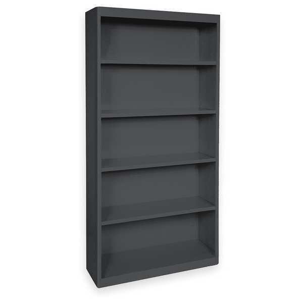 Atlantic Metal Bookcase, Steel, 5 Shelf, Black, 72HX36W BA40361872-09