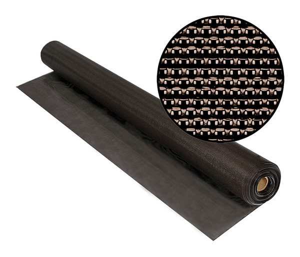 Phifer Door and Window Screen, Vinyl Coated Polyester, 48 in W, 100 ft L, 0.025 in Wire Dia, Charcoal 3004174