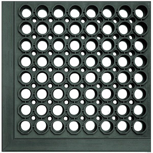 Crown Matting Technologies Raised Surface Rings Drainage Mat 3 Ft W x 10 Ft L, 1/2 In WS CT31BK