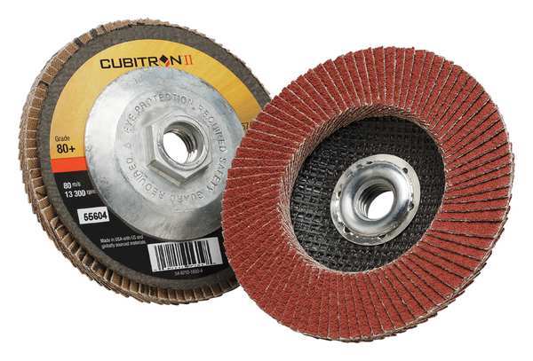 3M Cubitron Flap Disc, T27, 4-1/2in. x 5/8-11, 80 7100032505