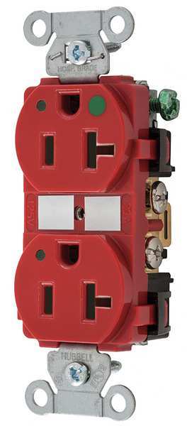 Hubbell 20A Duplex Receptacle 125VAC 5-20R RD 8300REDL
