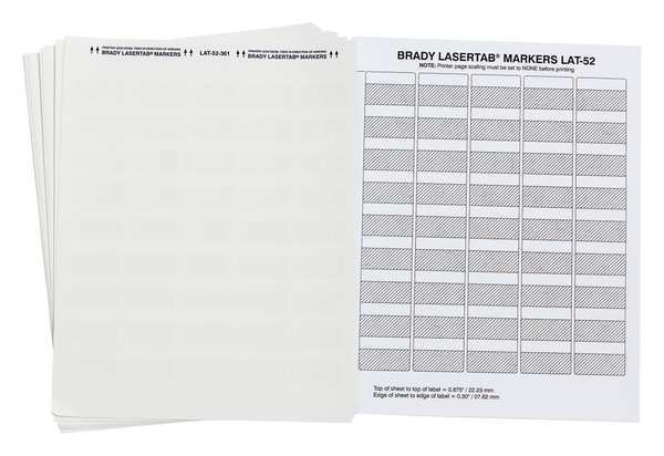 Brady Write On Laminating Wire and Cable Markers, White on Translucent, LAT-52-361-1 LAT-52-361-1