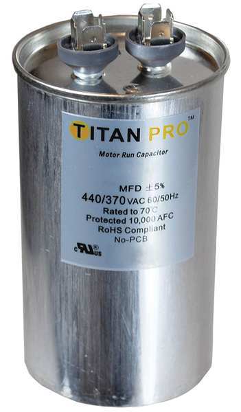 Titan Pro Motor Run Capacitor, 40 MFD, 4-7/16 In. H TRCF40