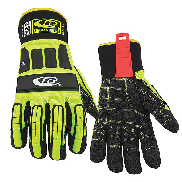 Ringers Gloves Hi-Vis Cut Resistant Impact Gloves, A3 Cut Level