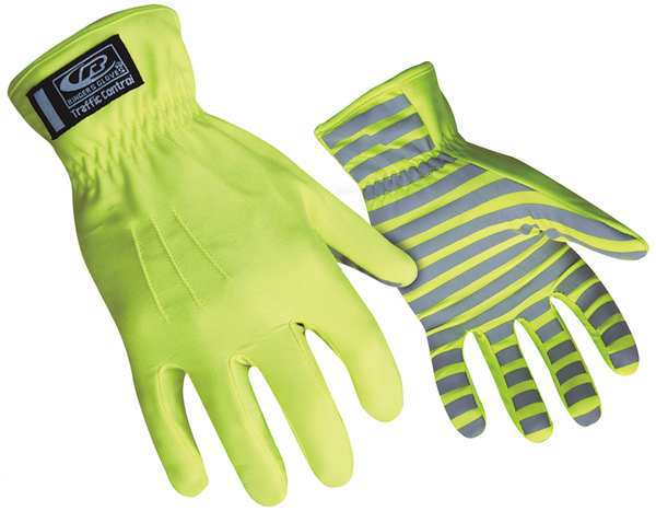Ringers Gloves Hi-Vis Mechanics Gloves, L, Green, Nylon 307-10