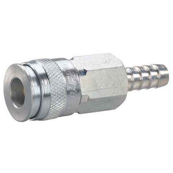 Speedaire Coupler Body, Hose Barb, 1/4, Brass/Steel 30E728