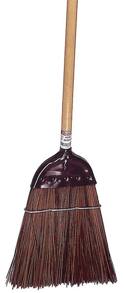 Tough Guy 12 in Sweep Face Broom, Stiff, Natural, Brown, 45 in L Handle 90547